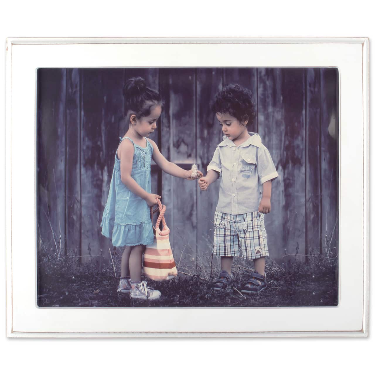 DII® Vintage White Shiplap 8" x 10" Picture Frame